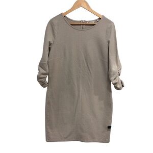 Denim Tom Tailor Scoop Neck Organic Cotton Beige Women's Dress